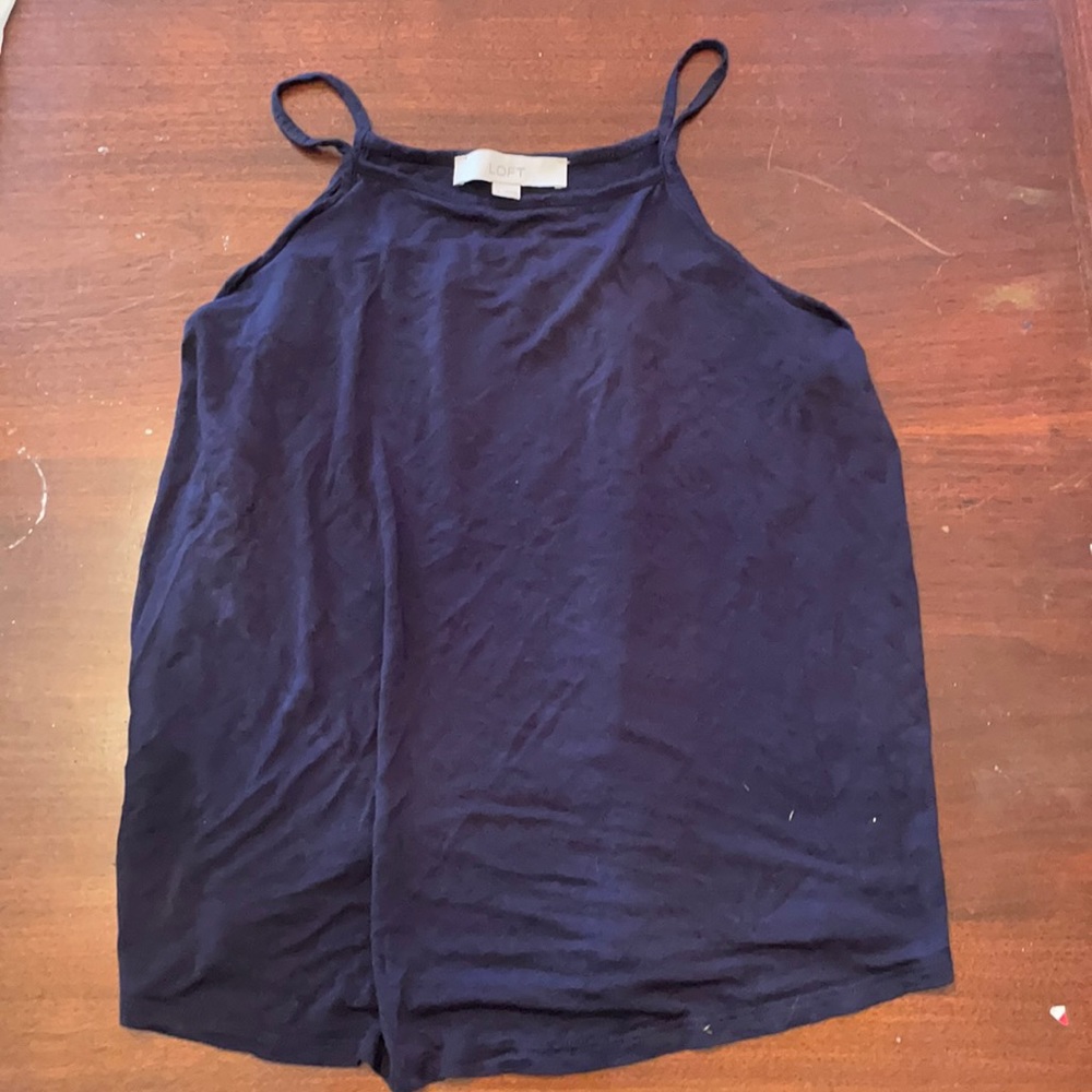 Loft navy spaghetti strap shirt